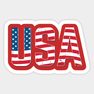 USA Flag retro Sticker